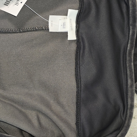 J. Jill Charcol Gray Velour Pull On Pants Straight Leg Stretch Womens L NWT - Picture 8 of 8